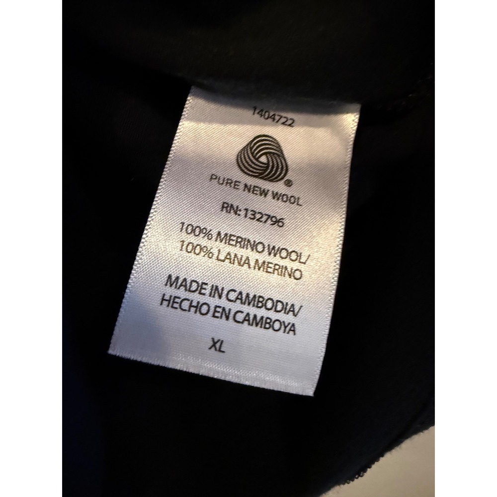 Segments Women XL Black 100% Merino Wool Long Sleeve Crew Neck Tee Shirt - Picture 7 of 9